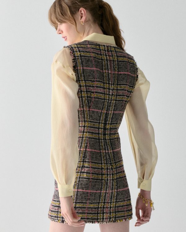 Kate Spade Enamel Button Tweed Dress