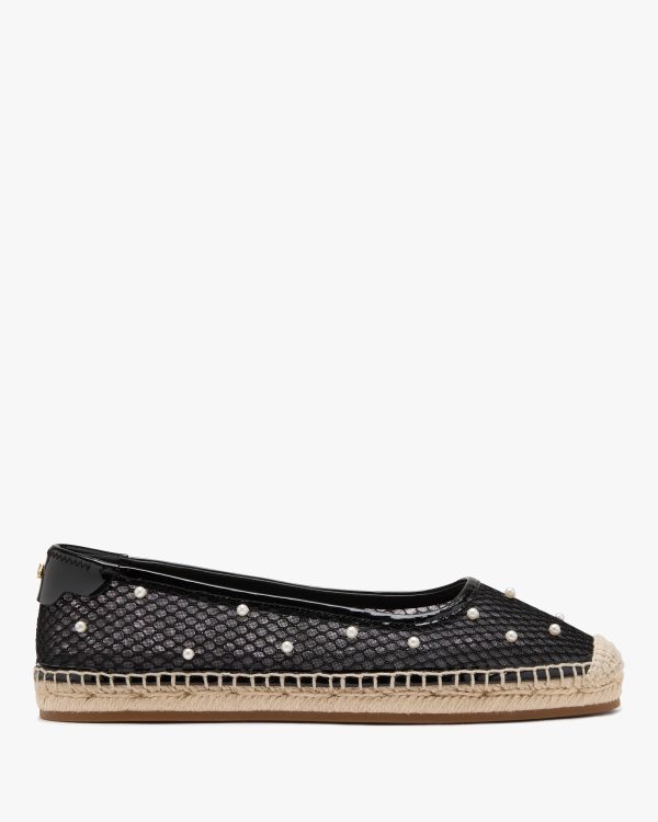 Kate Spade Pearl Fishnet Espadrille Ballet Flats