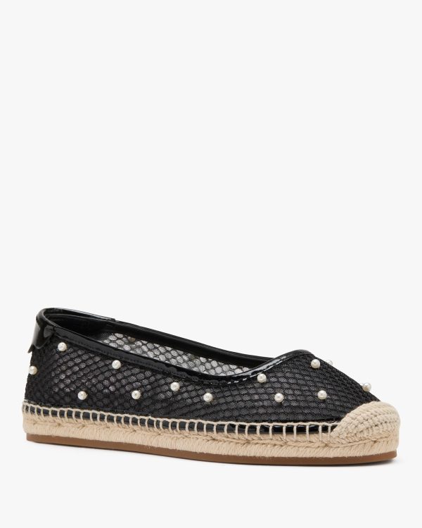 Kate Spade Pearl Fishnet Espadrille Ballet Flats