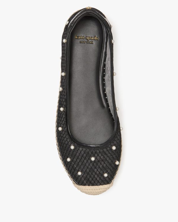 Kate Spade Pearl Fishnet Espadrille Ballet Flats