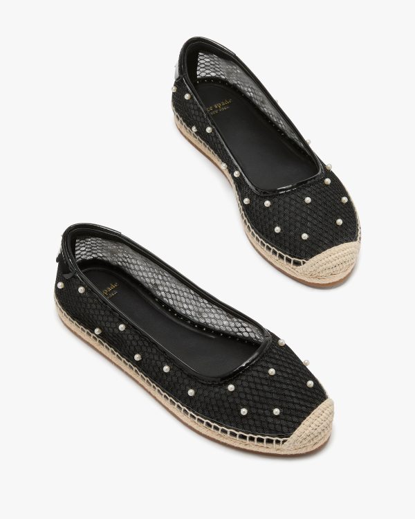 Kate Spade Pearl Fishnet Espadrille Ballet Flats