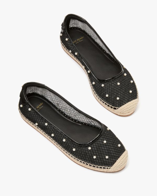 Kate Spade Pearl Fishnet Espadrille Ballet Flats