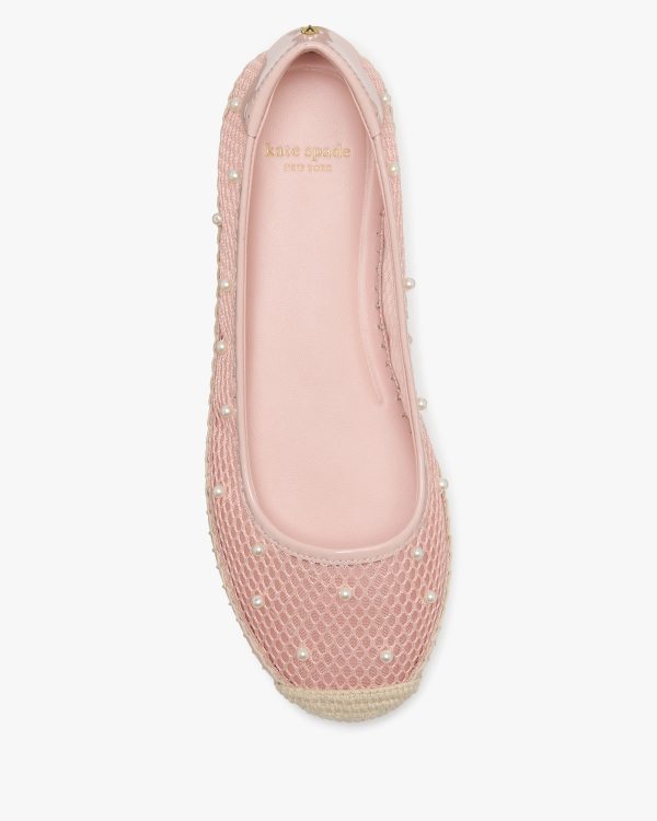Kate Spade Pearl Fishnet Espadrille Ballet Flats