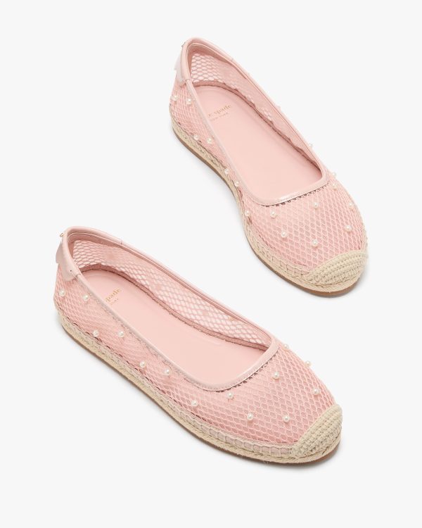 Kate Spade Pearl Fishnet Espadrille Ballet Flats