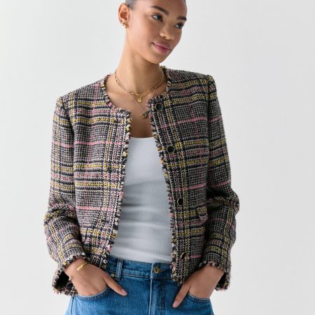 Kate Spade Enamel Button Tweed Jacket