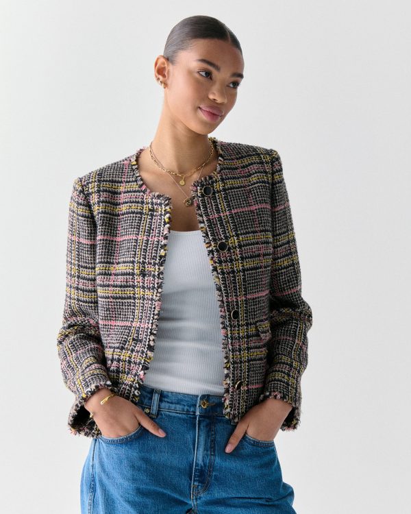 Kate Spade Enamel Button Tweed Jacket