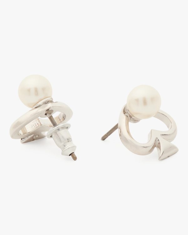 Kate Spade Statement Spade Pearl Studs