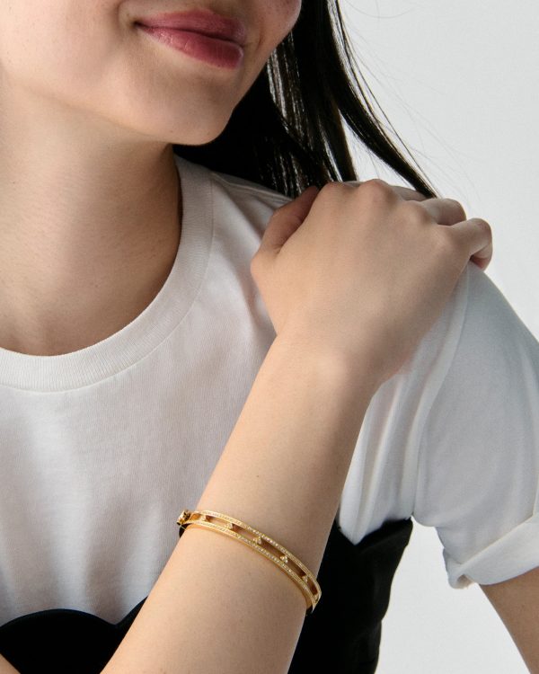 Kate Spade Cut To The Chase Pave Spade Hinge Bangle