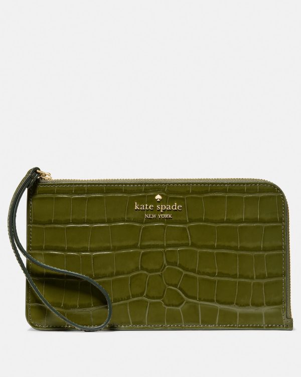 Kate Spade Lucy Croc Embossed Medium Wristlet