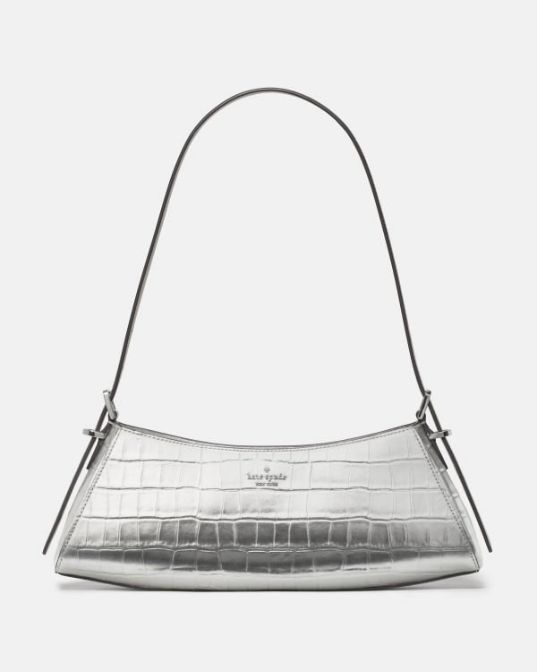 Kate Spade Frankie Metallic Croc Embossed Small East West Shoulder