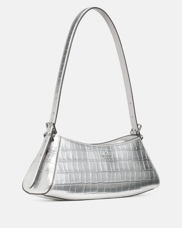 Kate Spade Frankie Metallic Croc Embossed Small East West Shoulder