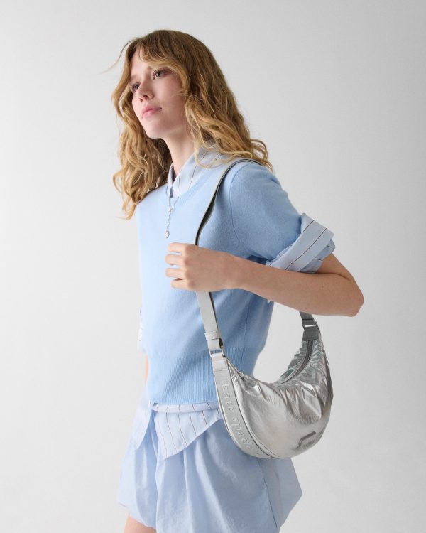 Kate Spade Carter Metallic Fabric Sling Bag