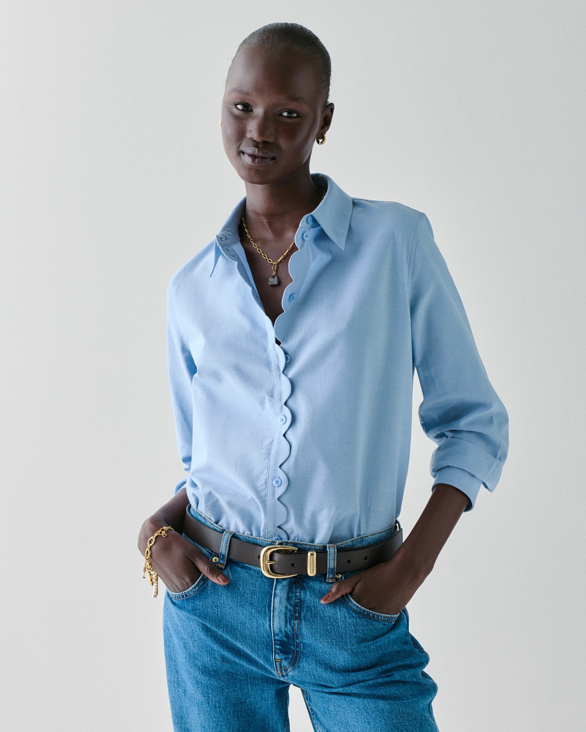 Kate Spade Oxford Scallop Shirt - Image 2