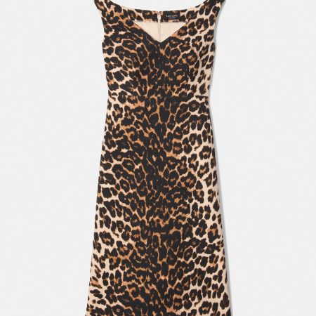 Kate Spade Leopard V-neck Midi Dress