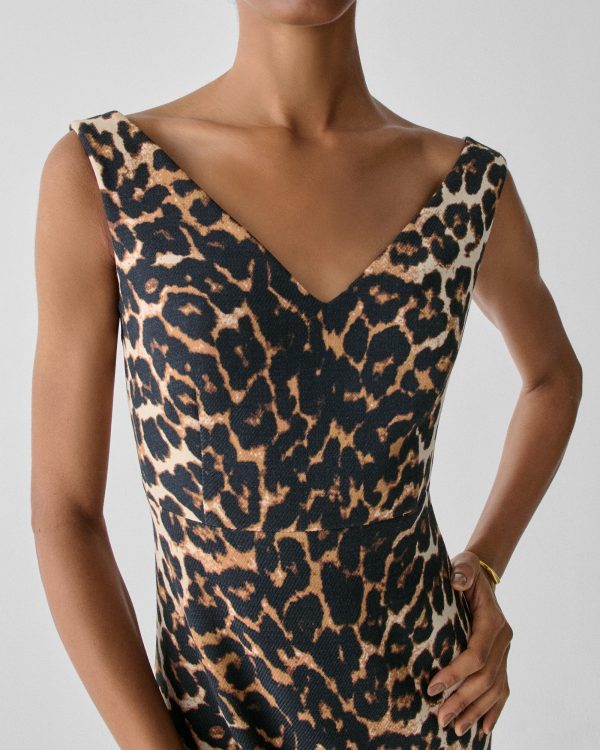 Kate Spade Leopard V-neck Midi Dress