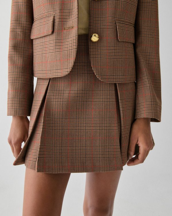 Kate Spade Plaid Box Pleat Mini Skirt
