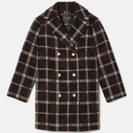 Kate Spade Plaid Double Breasted Coat