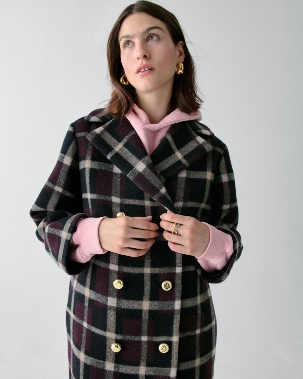 Kate Spade Plaid Double Breasted Coat