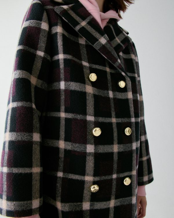 Kate Spade Plaid Double Breasted Coat