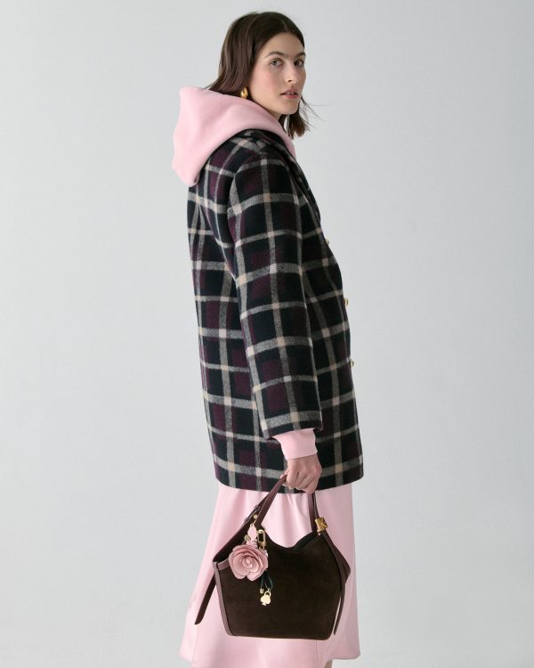Kate Spade Plaid Double Breasted Coat