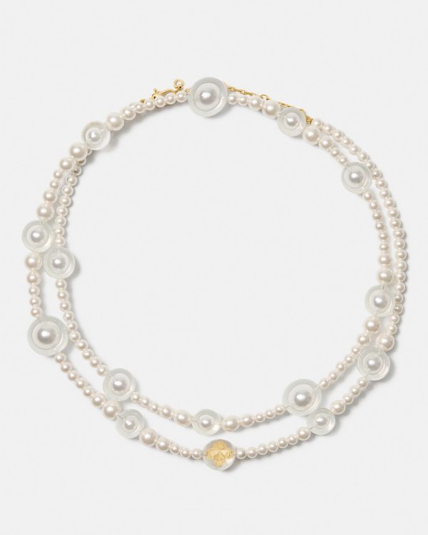 Kate Spade Spade Flower Pearl Long Statement Necklace