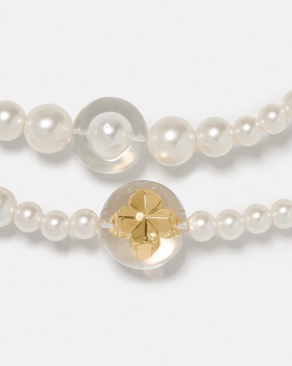 Kate Spade Spade Flower Pearl Long Statement Necklace