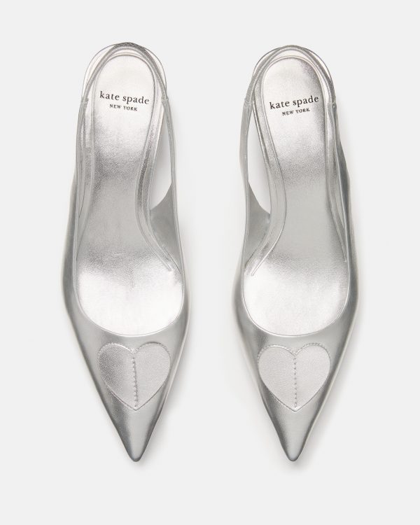 Kate Spade Lover Metallic Slingback Kitten Heel