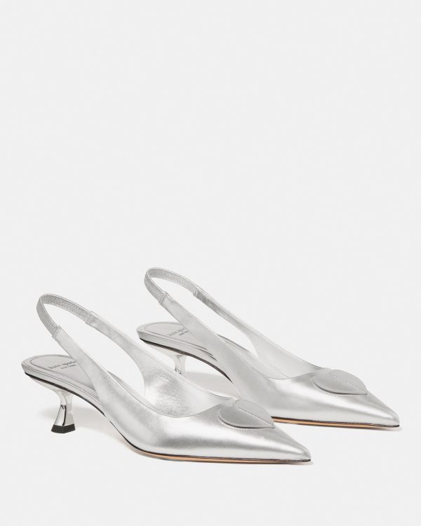 Kate Spade Lover Metallic Slingback Kitten Heel