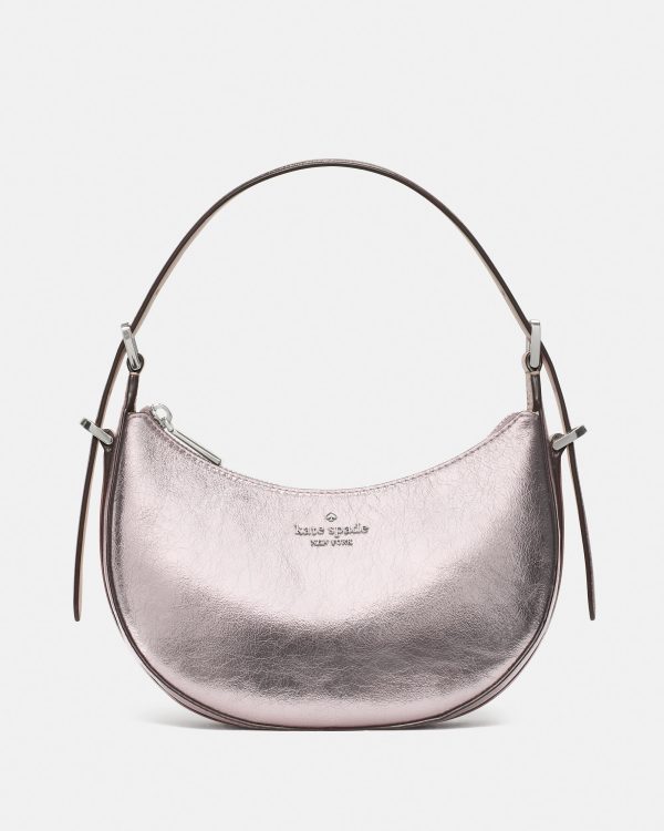 Kate Spade Nova Crinkle Metallic Small Crescent Shoulder Bag