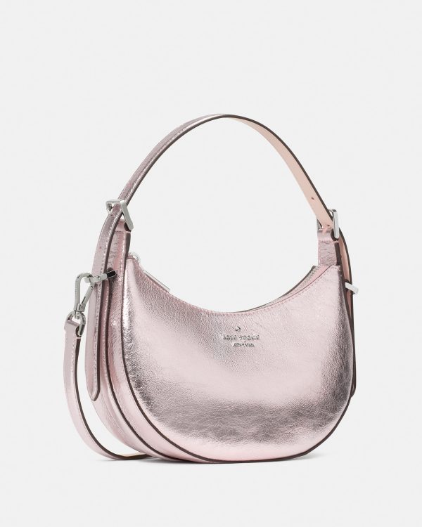 Kate Spade Nova Crinkle Metallic Small Crescent Shoulder Bag