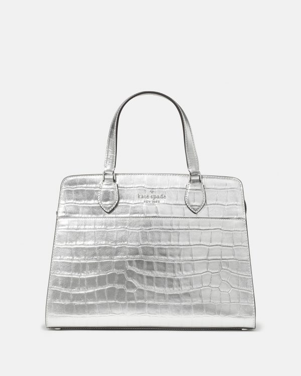 Kate Spade Madison Metallic Croc Embossed Medium Satchel