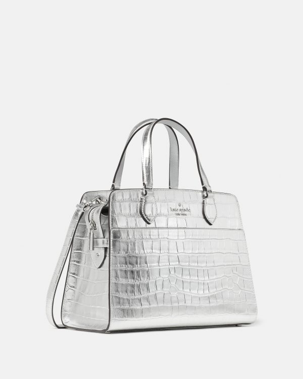 Kate Spade Madison Metallic Croc Embossed Medium Satchel