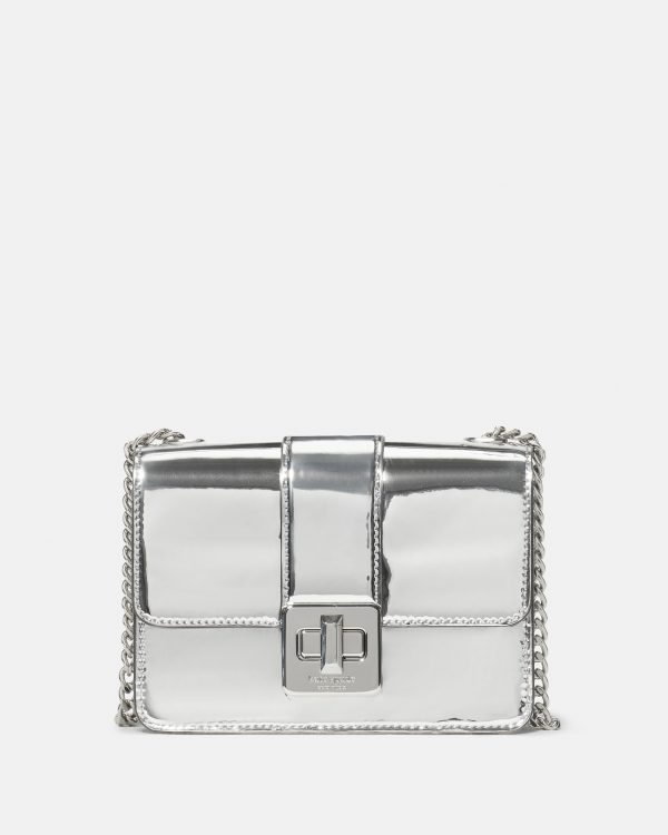 Kate Spade Phoebe Mirror Metallic Turnlock Mini Flap Crossbody