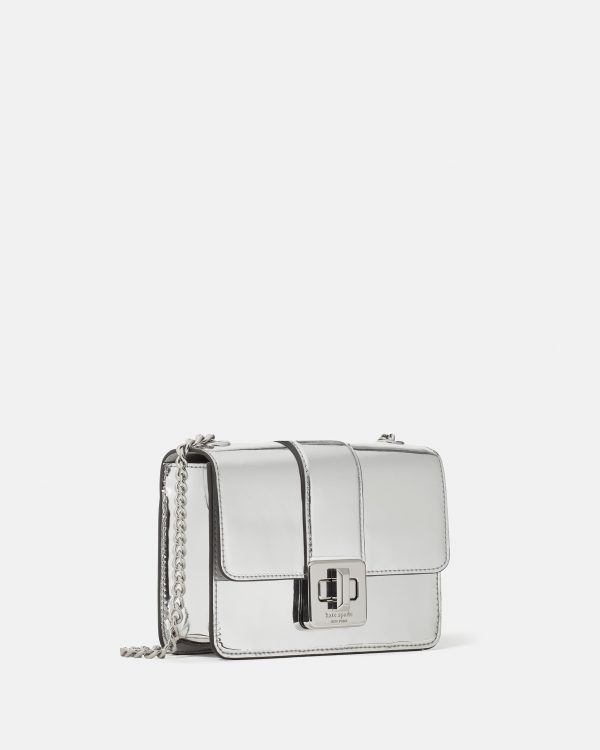 Kate Spade Phoebe Mirror Metallic Turnlock Mini Flap Crossbody