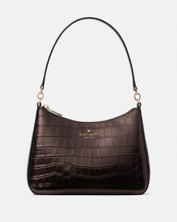 Kate Spade Margot Metallic Croc Embossed Medium Shoulder Bag