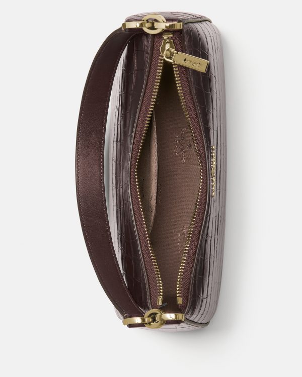 Kate Spade Margot Metallic Croc Embossed Medium Shoulder Bag