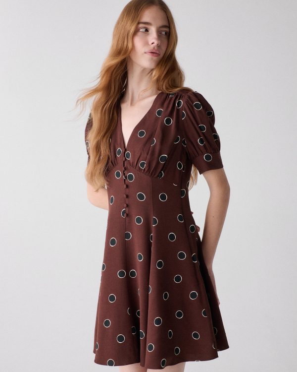 Kate Spade Fluid Puff Sleeve Mini Dress