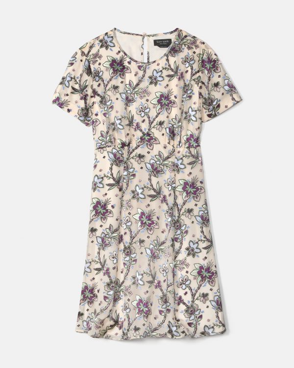 Kate Spade Satin Devore Empire Waisted Mini Dress
