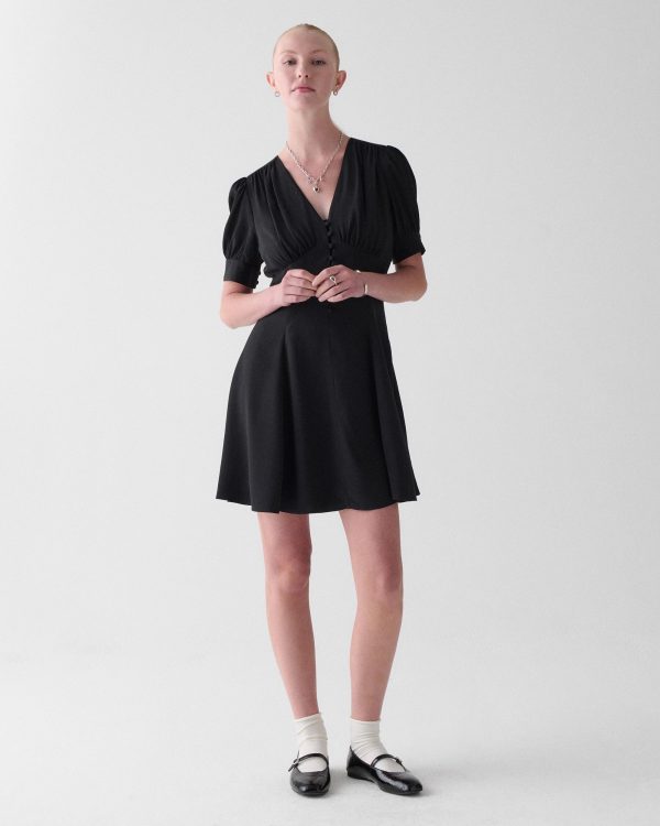 Kate Spade Fluid Puff Sleeve Mini Dress