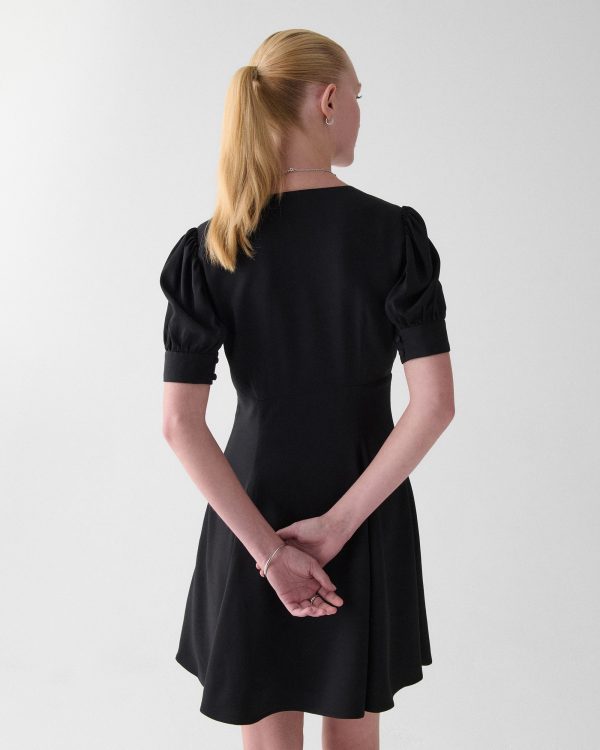 Kate Spade Fluid Puff Sleeve Mini Dress