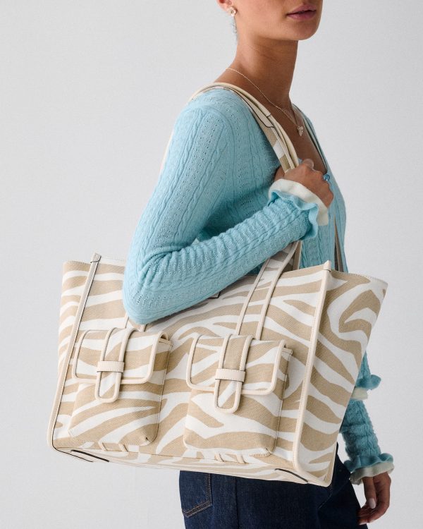 Kate Spade Kip Zebra Cargo Large Tote Bag
