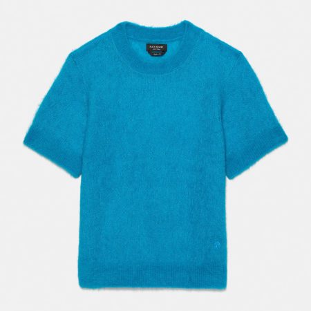 Kate Spade Fuzzy Short Sleeve Sweater