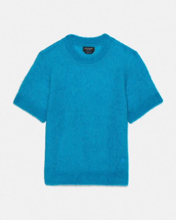 Kate Spade Fuzzy Short Sleeve Sweater