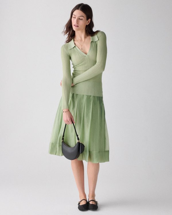 Kate Spade Crinkled Organza Pleated Skirt