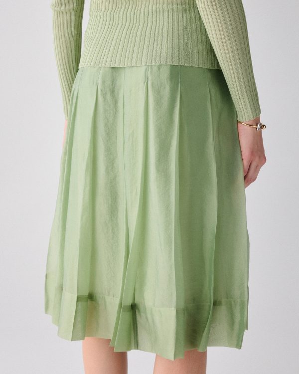 Kate Spade Crinkled Organza Pleated Skirt