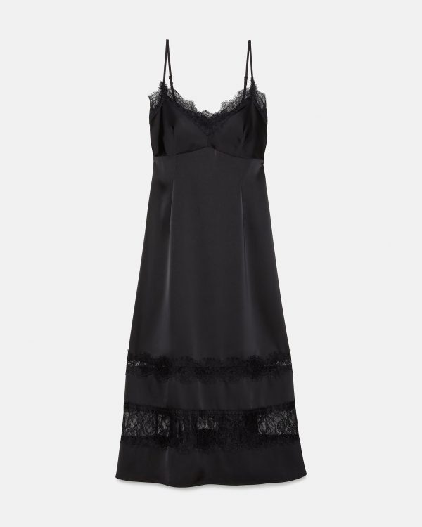 Kate Spade Lace Trim Satin Slip Dress