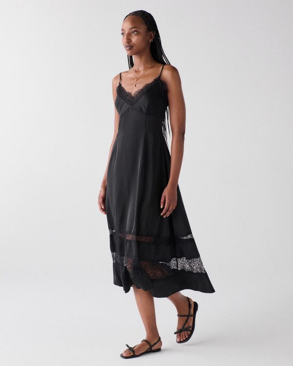 Kate Spade Lace Trim Satin Slip Dress