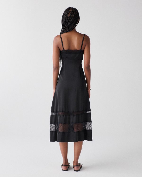 Kate Spade Lace Trim Satin Slip Dress