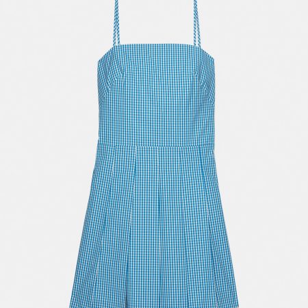 Kate Spade Gingham Open Back Pleated Dress