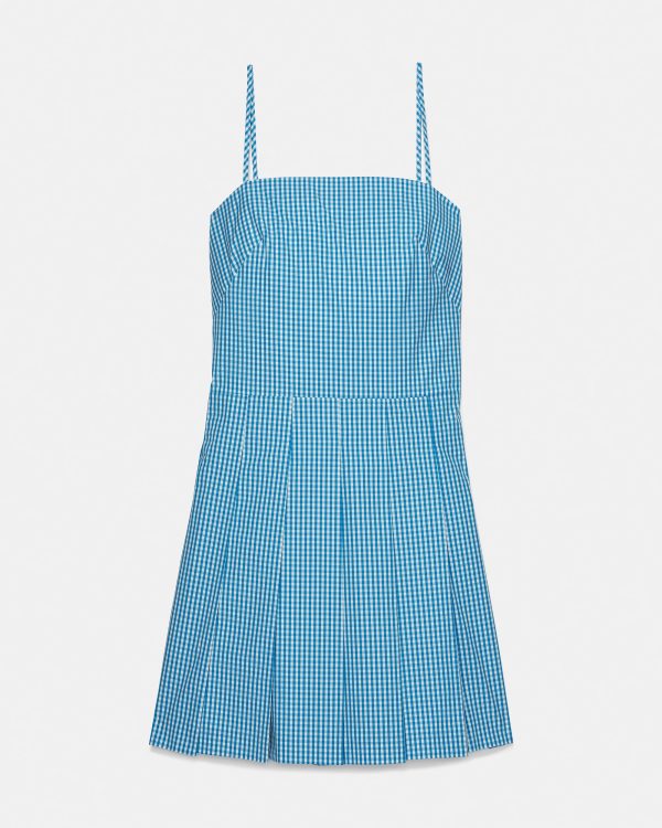 Kate Spade Gingham Open Back Pleated Dress